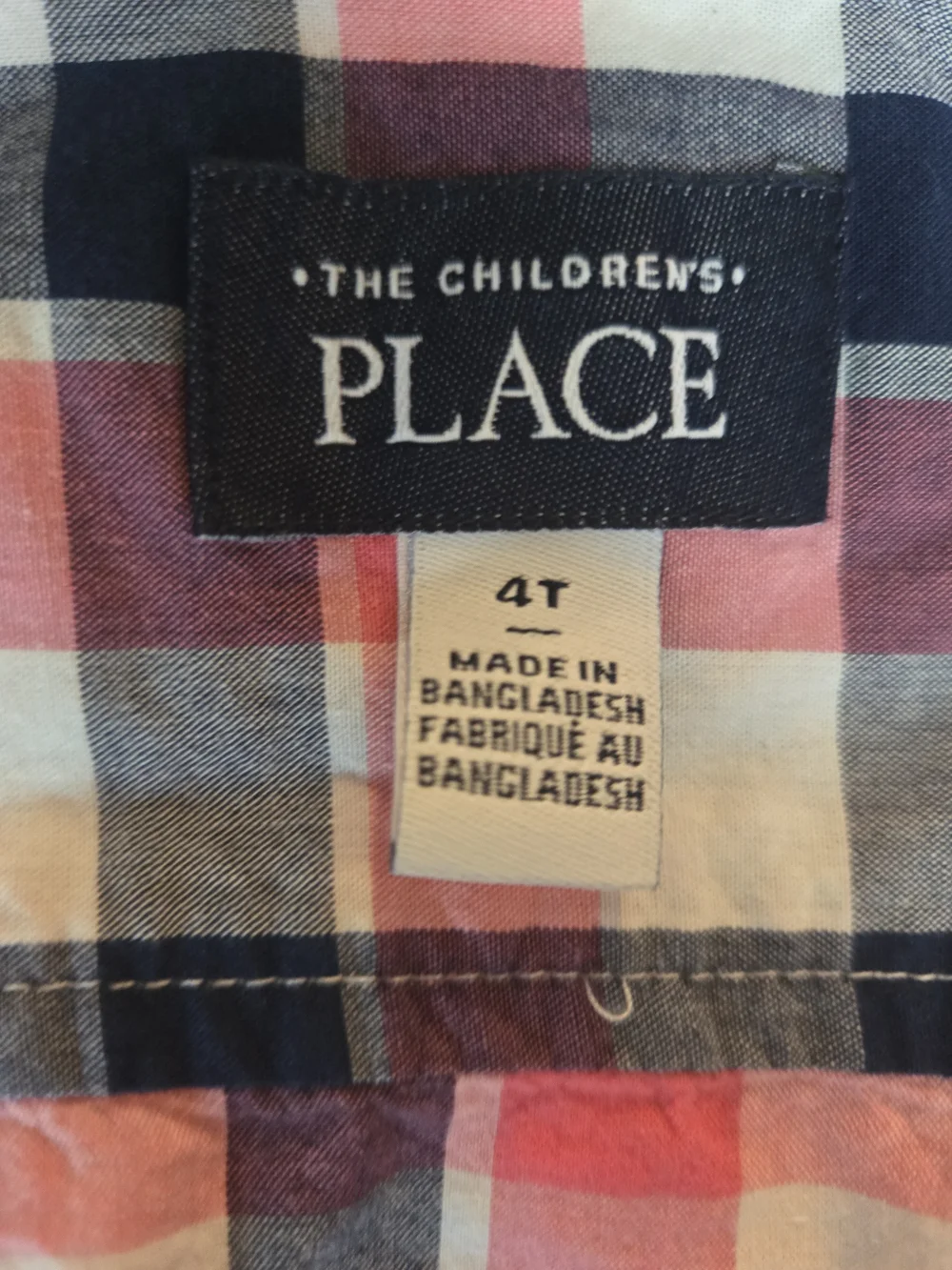 The Childrens Place plaid button